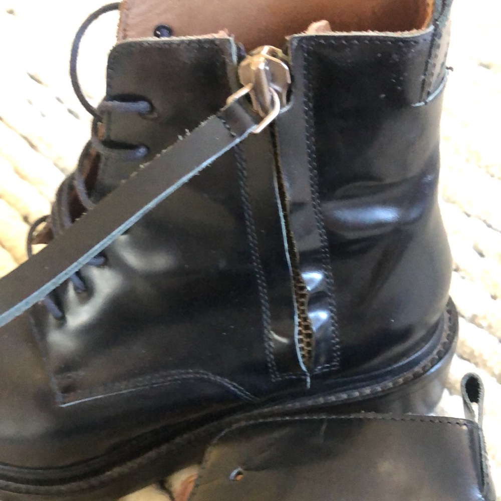 Acne Black Lace-Up Leather Boots - Picture 5 of 8